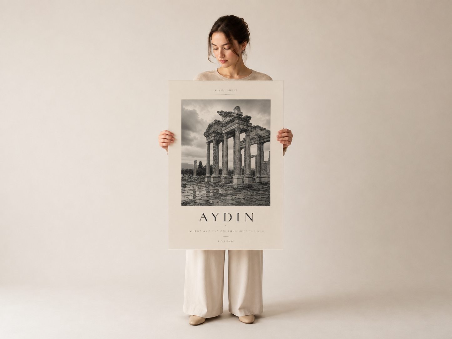 Aydın antik sanat tablosu, sanat ve iç dekorasyondaki kullanımını gösteren profesyonel sunum.