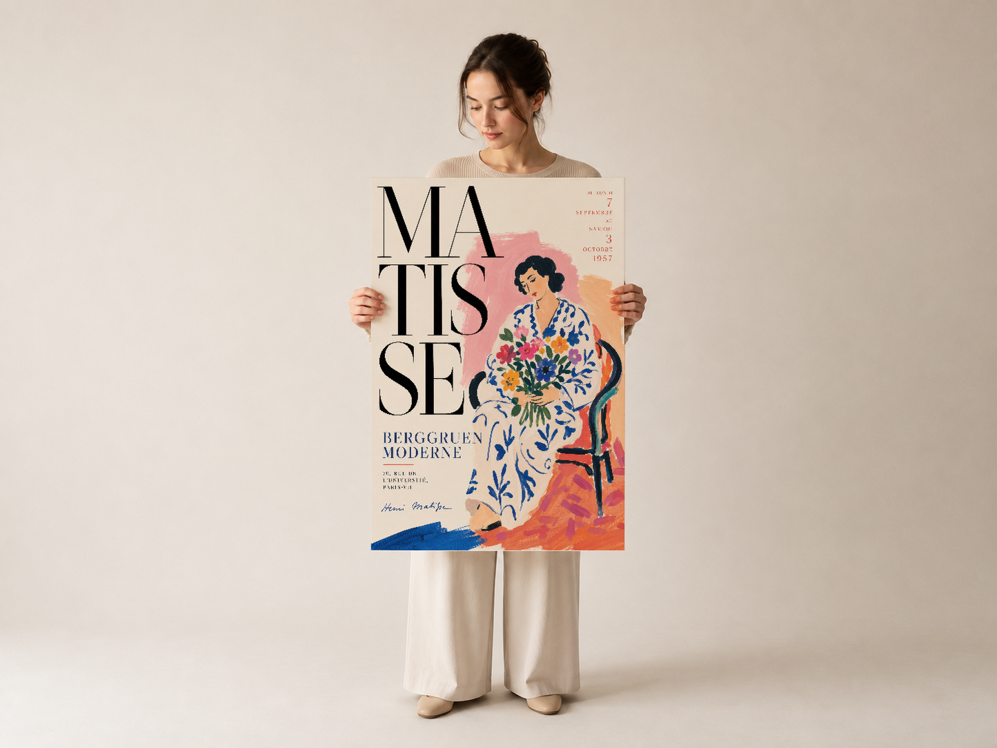 Matisse sanat tablosu, taşınan çağdaş poster tasarımı ve canlı renklerle dekoratif parça.
