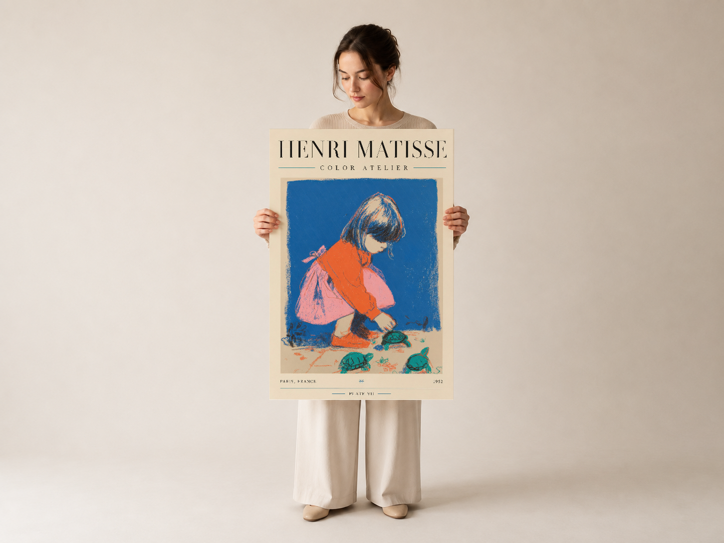 Henri Matisse Color Atelier tablosu, figüratif tasarımıyla klasik modernist sanat eserinin çağdaş duvar dekorasyonu