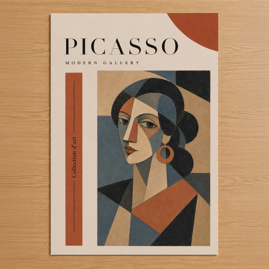 Picasso Modern Gallery koleksiyonu, soyut geometrik yüzü yer alan çağdaş sanat tablosu