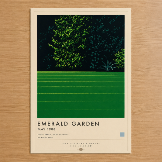 Emerald Garden, 1988 yılında Hiroshi Negai tarafından tasarlanmış minimalist sanat eseri, gece bahçesinin sakin atmosferini