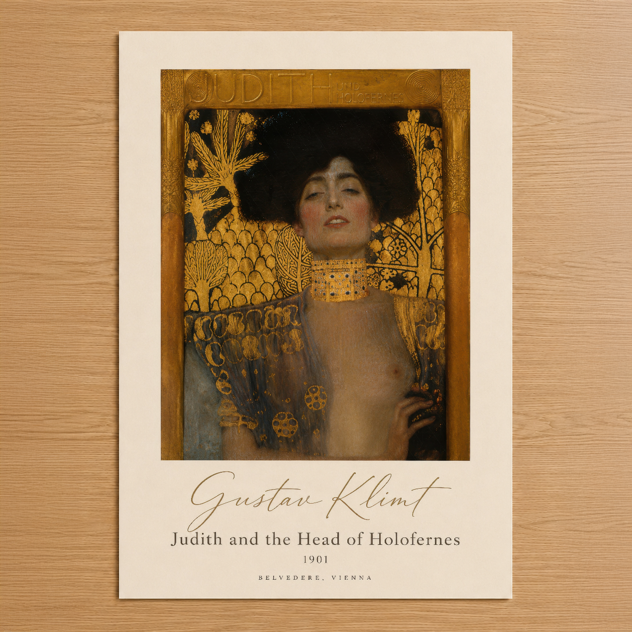 Klimt'in altın yapraklarıyla bezeli başyapıtı Judith, mistik güzelliğiyle sanat koleksiyonunuza zarafet katıyor.