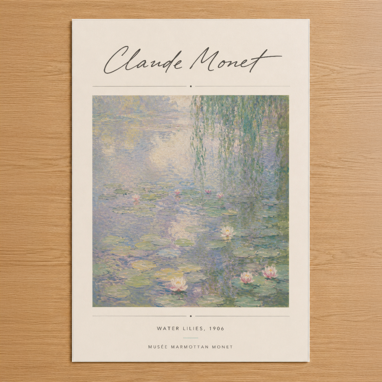 Monet'nin ikonik Nilüfer Havuzu tablosu, 1906 yılının klasik sanat eserinin zarif poster baskısı.