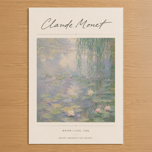 Monet'nin ikonik Nilüfer Havuzu tablosu, 1906 yılının klasik sanat eserinin zarif poster baskısı.