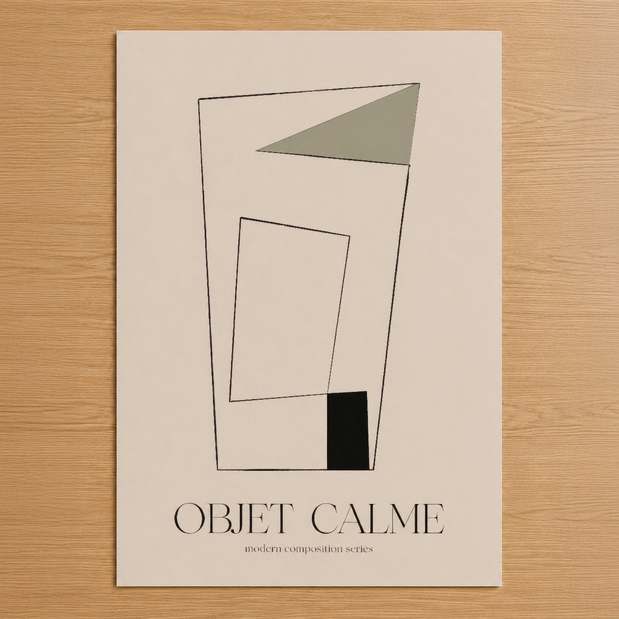 Objet Calme modern sanat tablosu, geometrik şekiller ve pastel tonlarla minimalist tasarım