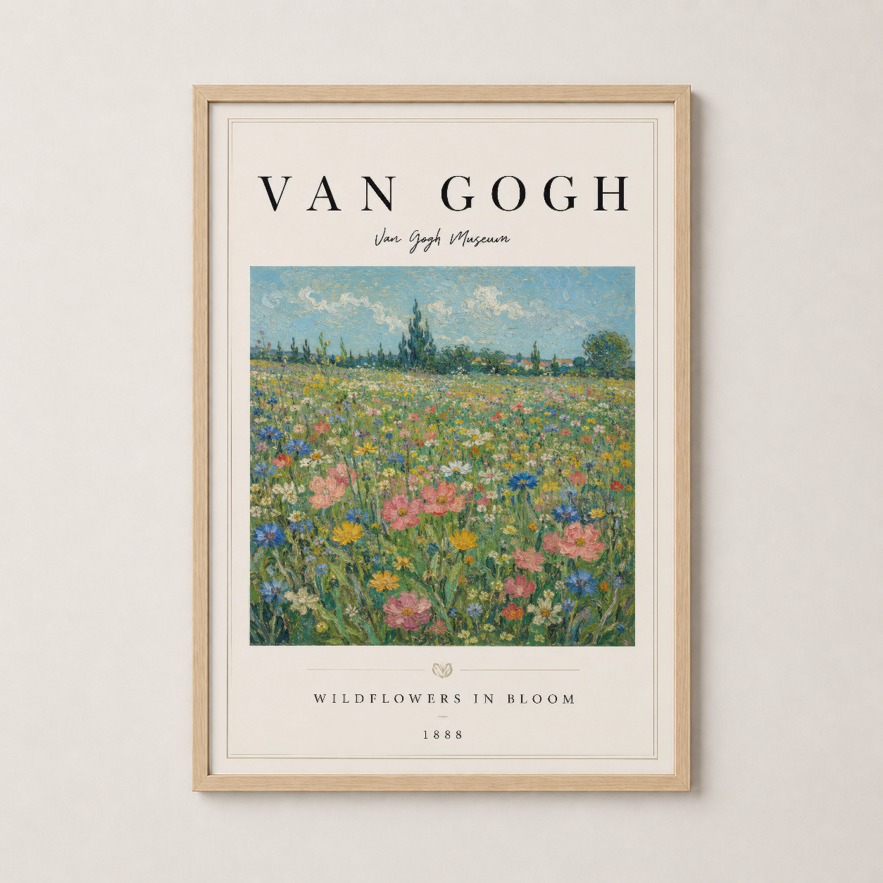 Doğal ahşap çerçeveli Van Gogh tablosu, ısıl ve organik bir atmosfer katarak yaşam alanınızı büyülüyor.