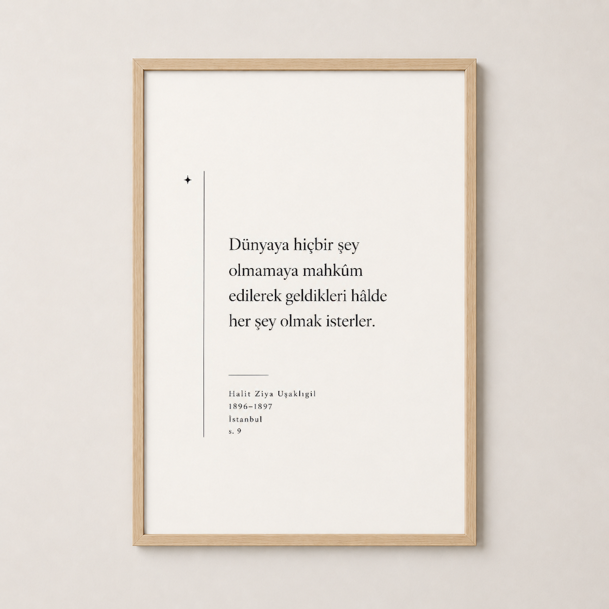 Ahşap çerçeveli duvar tablosu, sıcak ve doğal estetik ile ev dekorunuza uyum sağlayan.