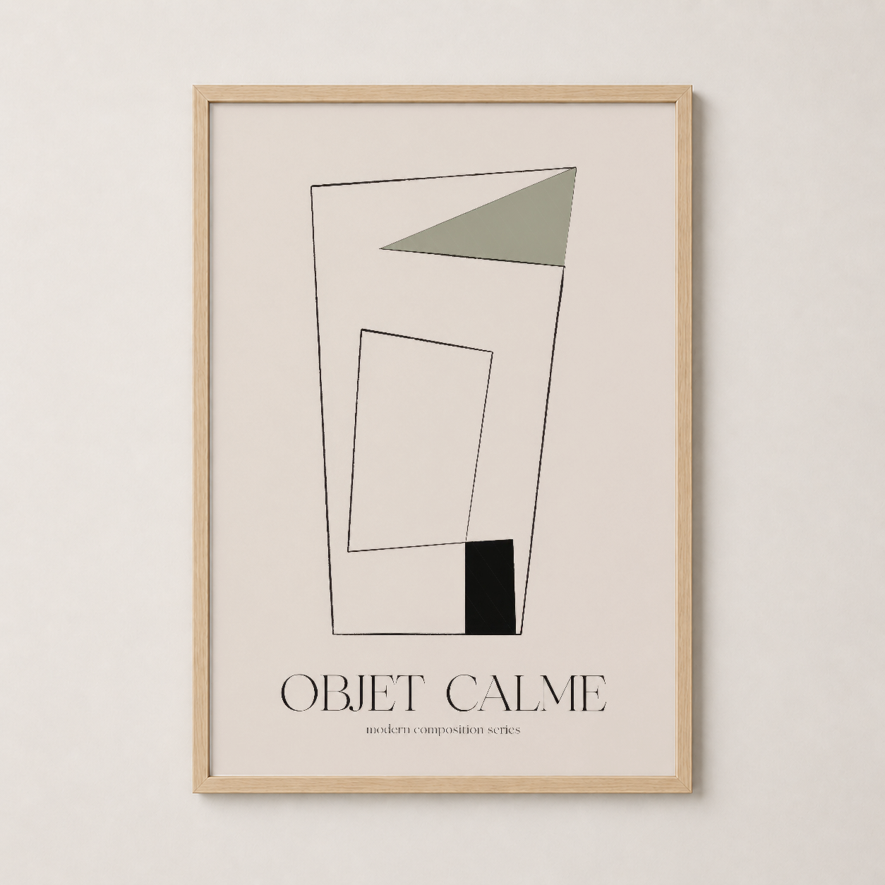 Ahşap çerçeveli Objet Calme posteri, doğal ve sıcak bir estetik sunan sanat tablosu