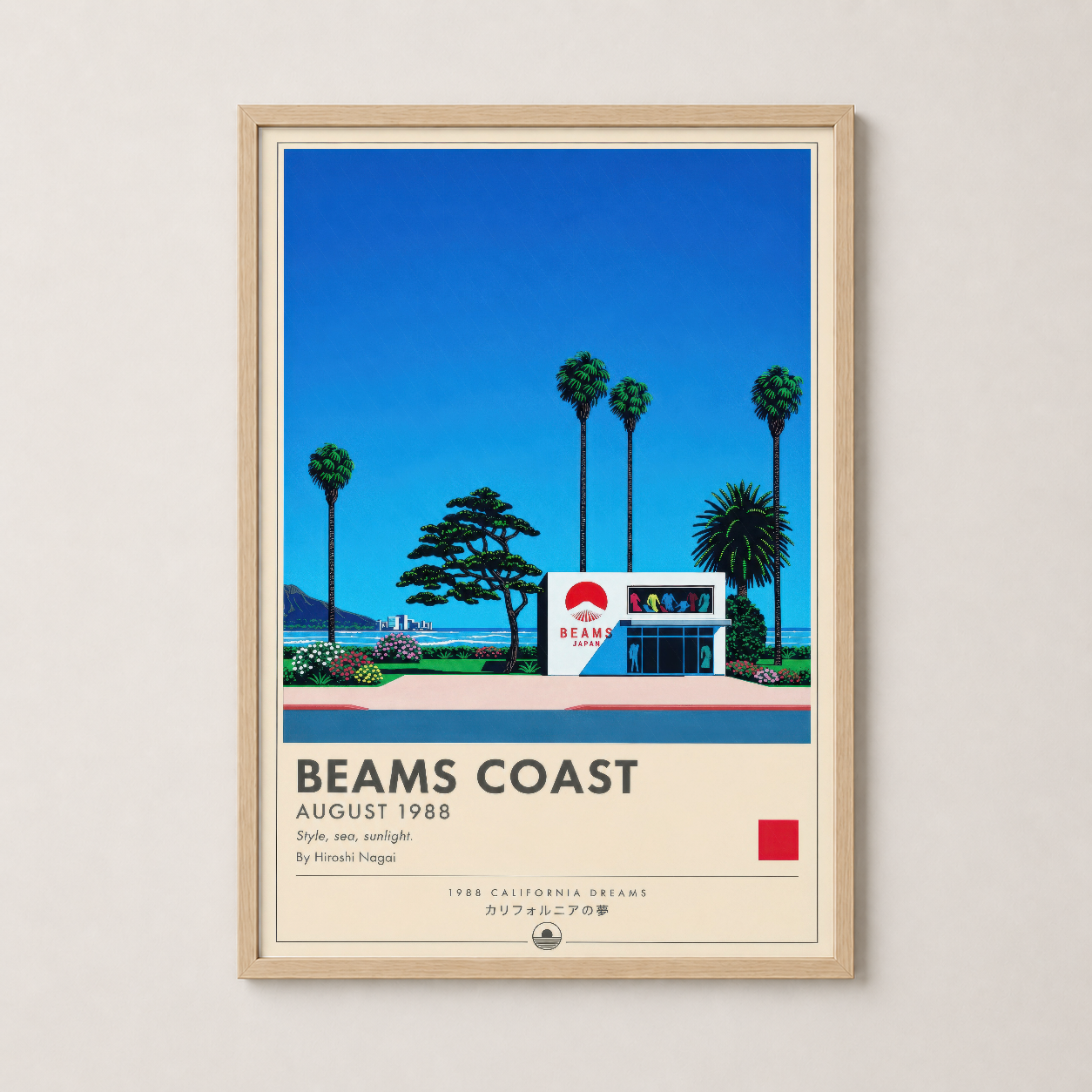Beams Coast posteri ahşap çerçeveli, klasik vintage tasarımı ile ev dekorasyonunda kullanılan sanat eseri.