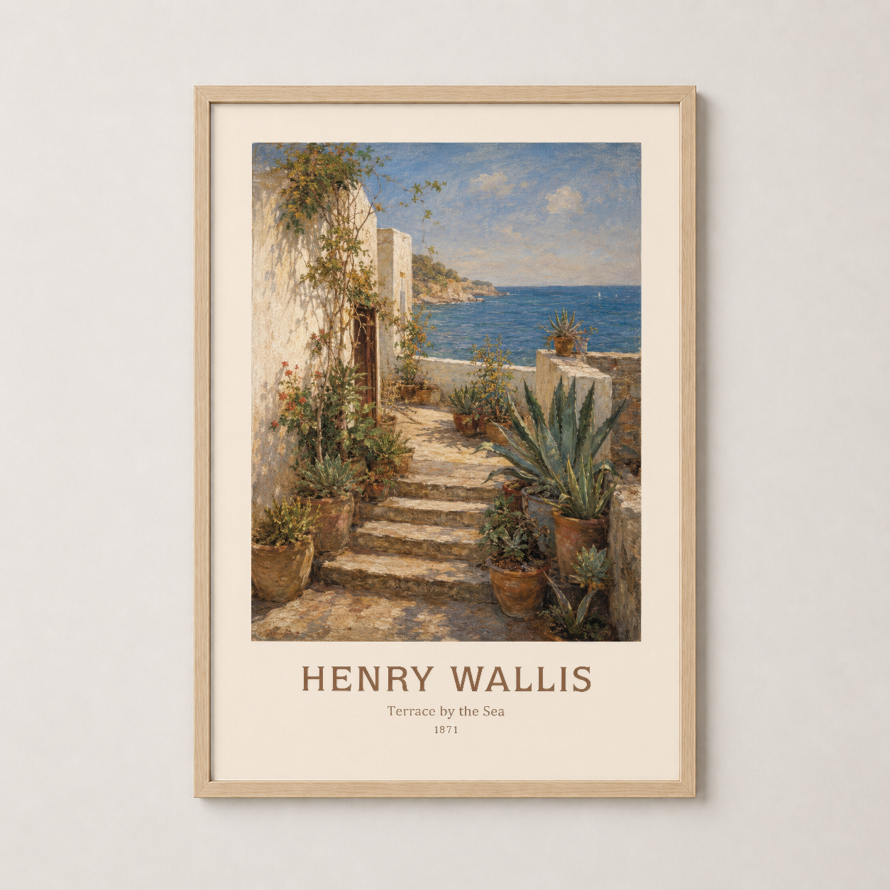 Doğal ahşap çerçeveli Henry Wallis sanat tablosu, sıcak renkleriyle her odaya estetiği ve atmosferi taşıyan poster.