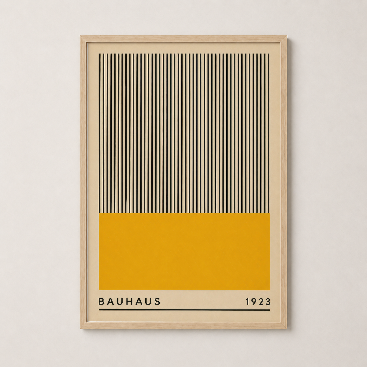 Ahşap çerçeveli Bauhaus 1923 tablosu, ev dekorasyonu için vintage modern sanat
